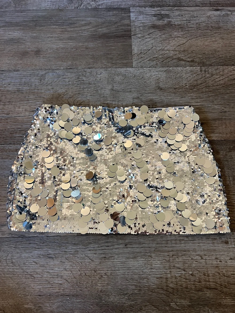Guizio Pailette Sequin Mini Skirt in Silver